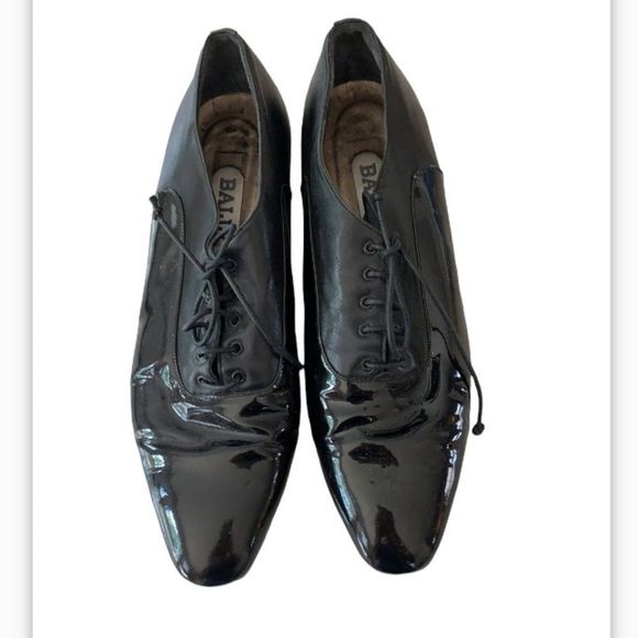 🌈 3$/20 Vintage Bally Black patent leather lace up Oxford shoes - Picture 2 of 9